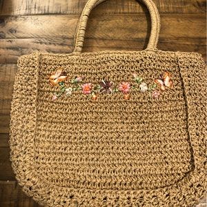Woven embroidered purse